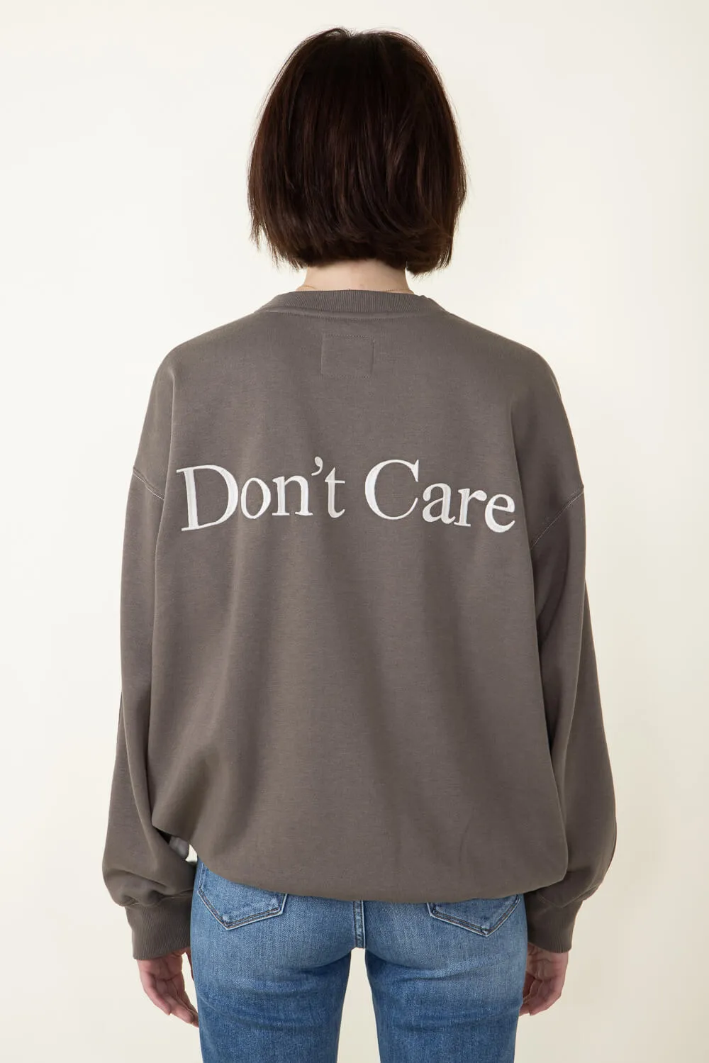 1897 Active Don’t Know Don’t Care Fleece Sweatshirt for Women in Beige/Fossil | GT883-BEIGEFOSSIL