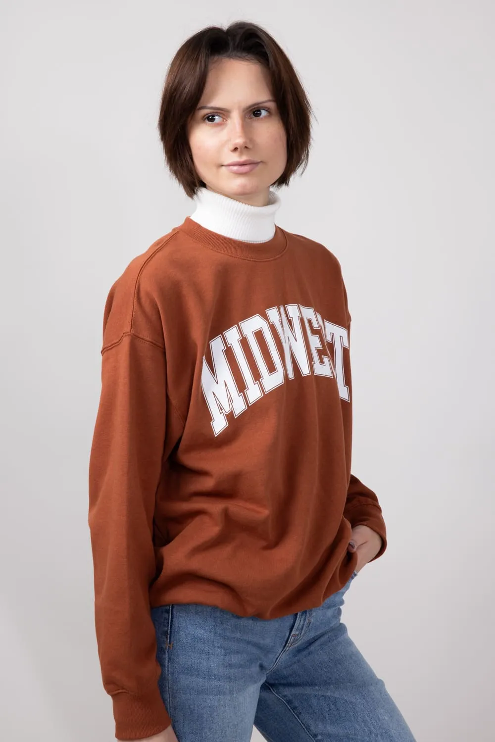 1897 Active Midwest Sweatshirt for Women in Rust | GT852-RUST
