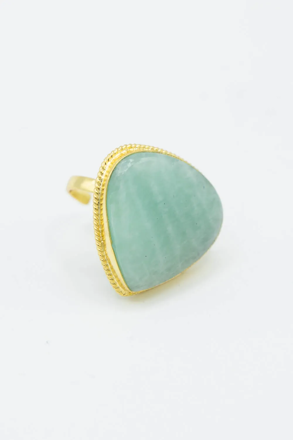 Amazonite Stone Gold Ring for Women | R40093