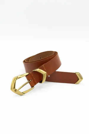 Boho Triangular Belt for Women in Brown | 5160-TAN