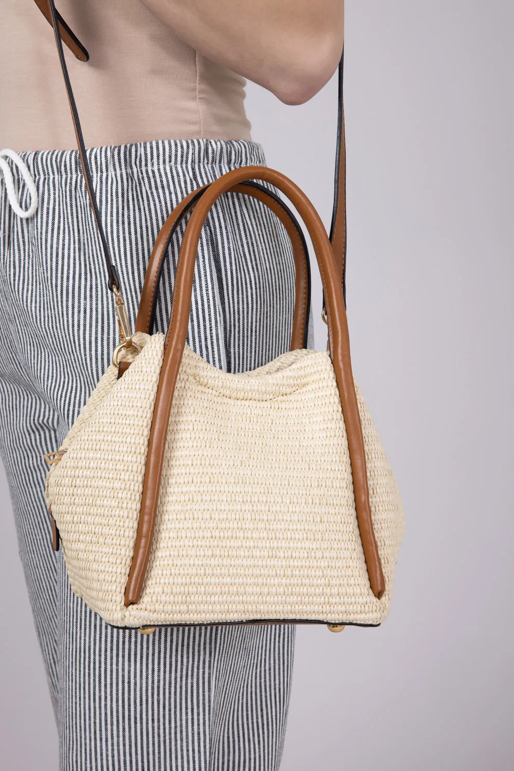 Brynee Straw Satchel Bag for Women in Natural | M2661-NTBR