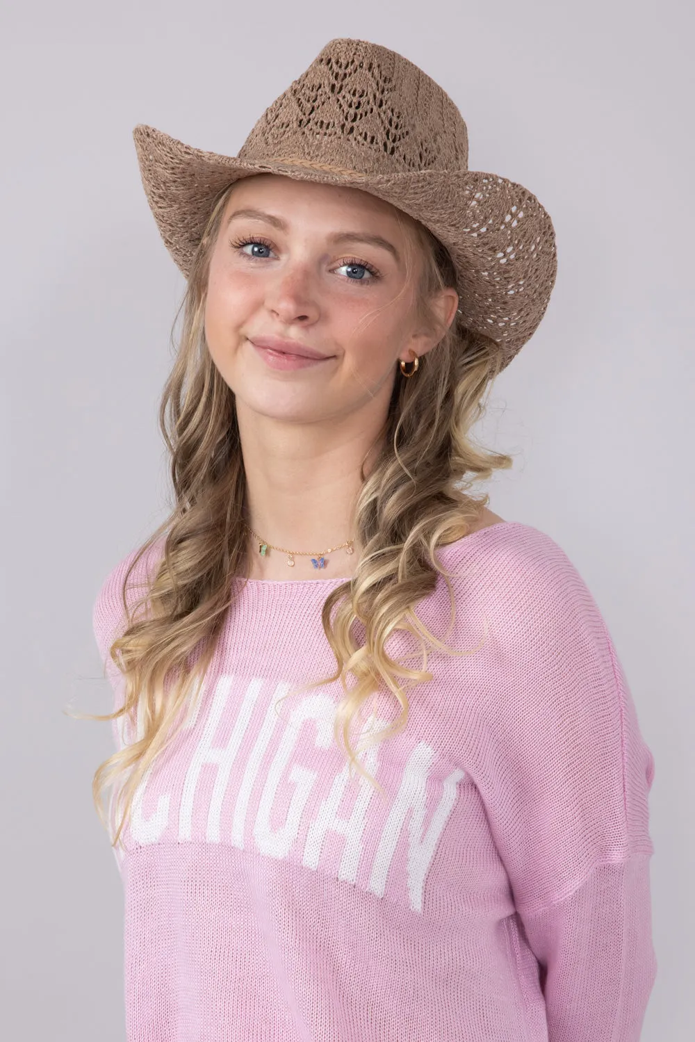 C.C. Woven Cowgirl Hat for Women in Taupe | CBC0136-TAUPE