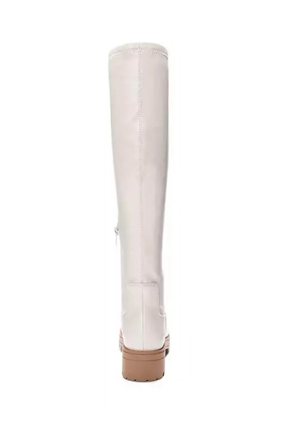 Dirty Laundry Veelo Knee High Boots for Women in Cream | VEELO-CREAM PU