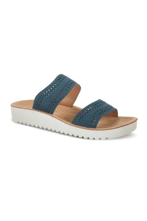 Flexus Bayshore 2 Band Sandals for Women in Navy | BAYSHORE-NAVY
