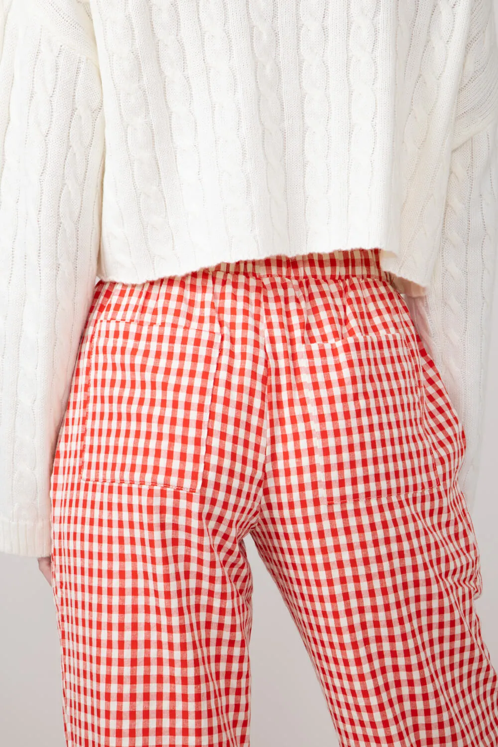 Gingham Relaxed PJ Pants for Women in Red | PSP1337-RED