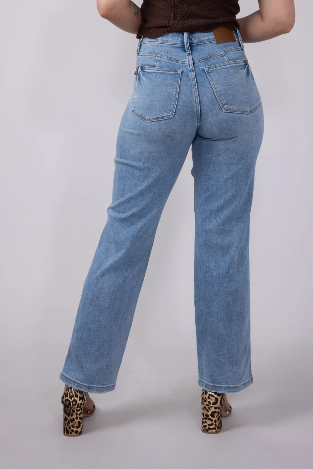 Judy Blue Mid Rise Straight Jeans for Women | 88943REG