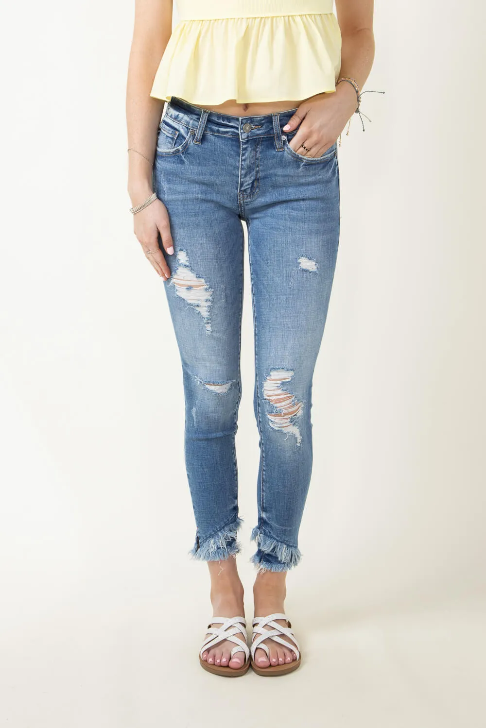 KanCan Nala Distressed Ankle Skinny Jeans for Women | KC6204M