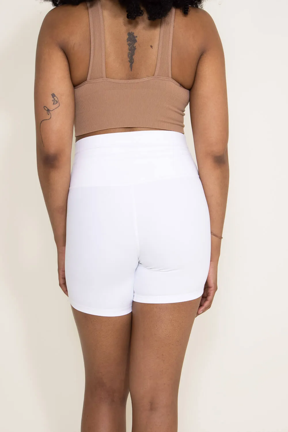 Love Tree Biker Shorts for Women in White | 6737PH-WHITE