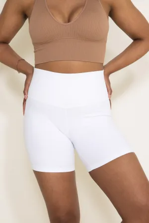 Love Tree Biker Shorts for Women in White | 6737PH-WHITE