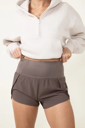 Love Tree Woven Brief Lined Shorts for Women in Cocoa | 6736PH-COCOA