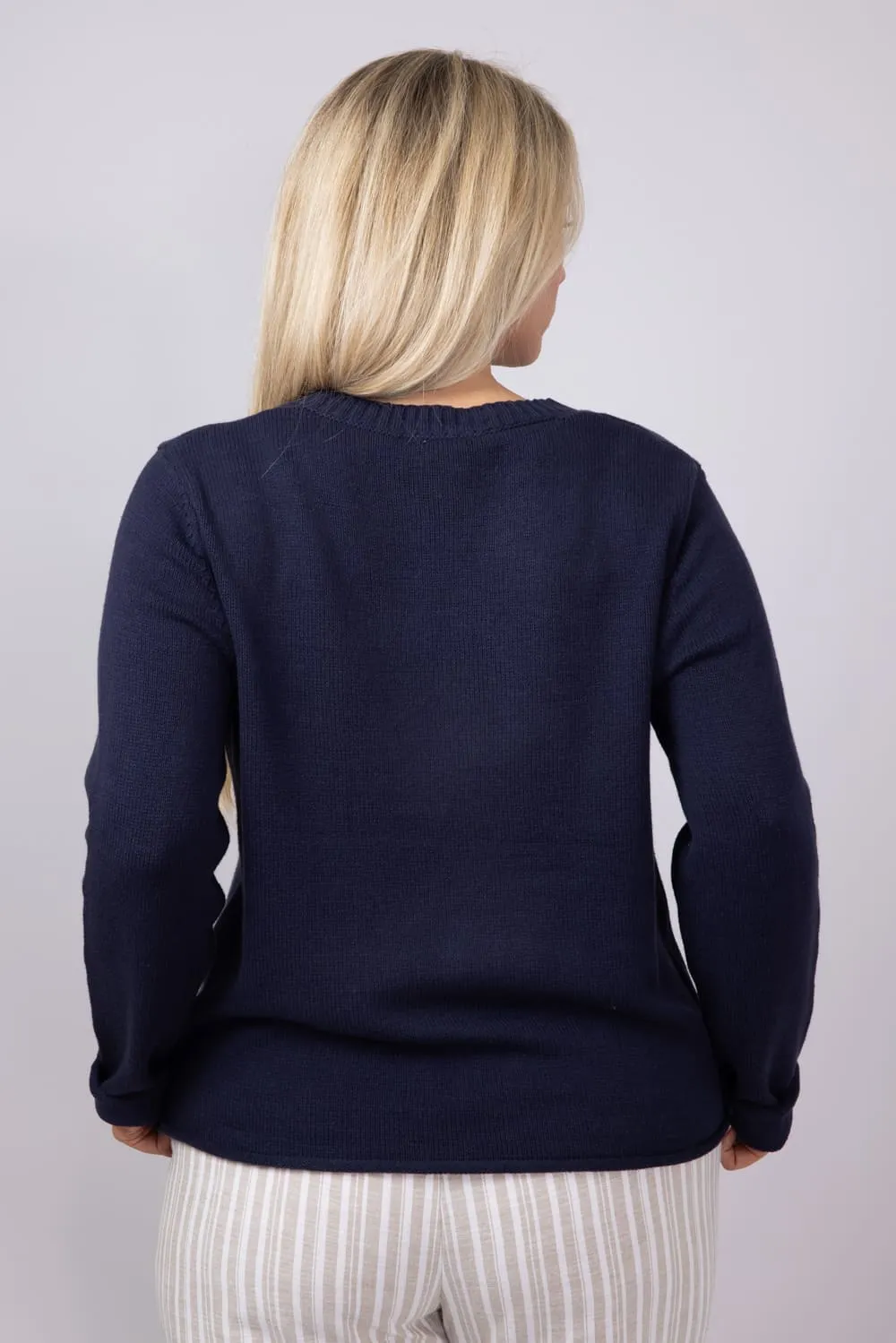 Miracle Anchor Lightweight Sweater for Women in Navy | F2112-NAVY