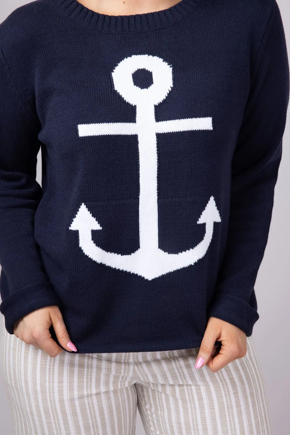 Miracle Anchor Lightweight Sweater for Women in Navy | F2112-NAVY