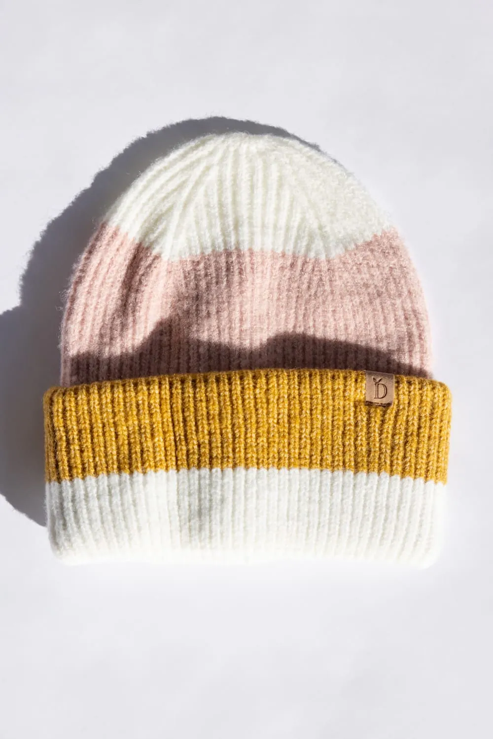 Multi Stripe Knit Beanie for Women in Ivory | HCB320039-IVORY