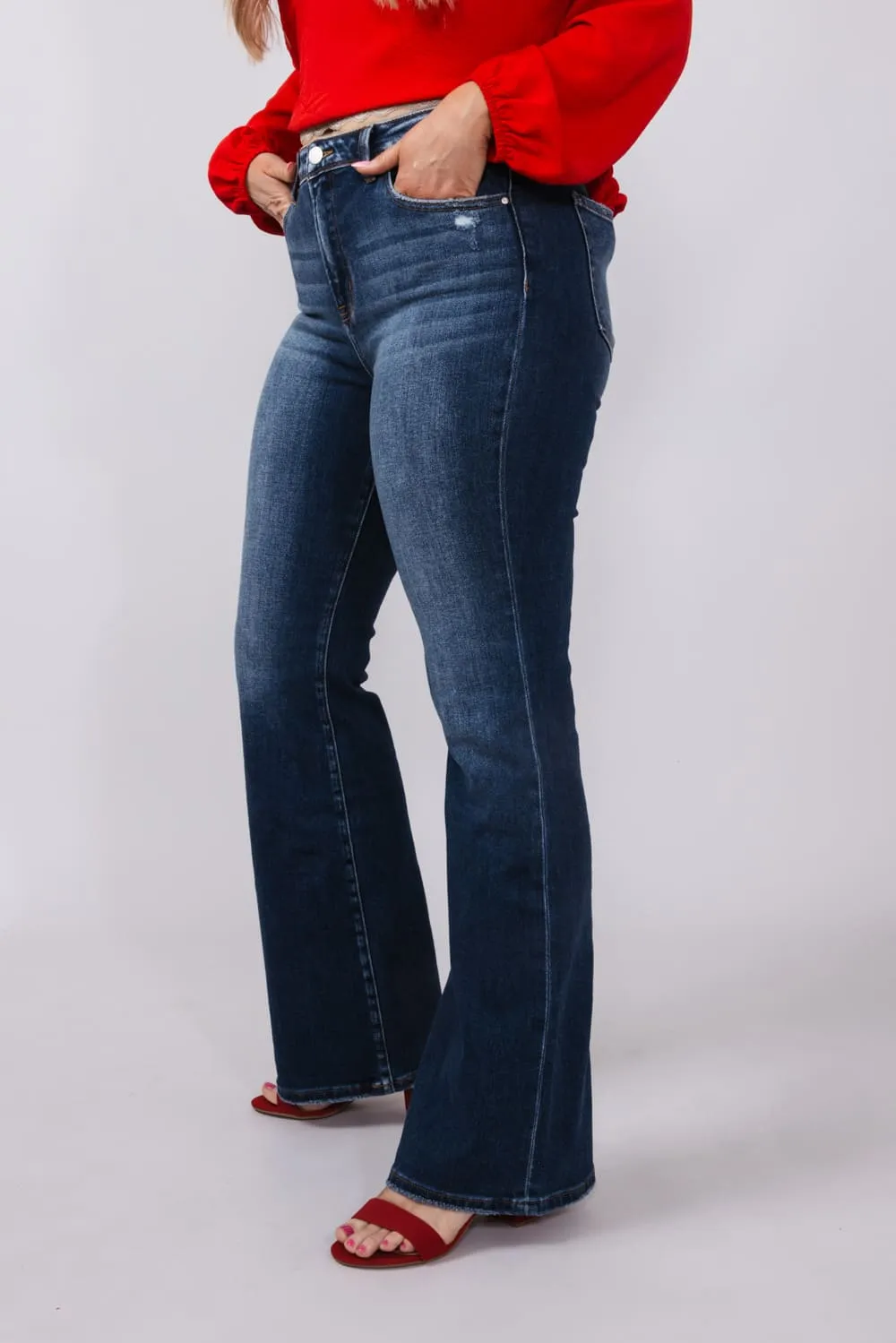 Risen Jeans High Rise Bootcut Jeans for Women | RDP5523RT-DK