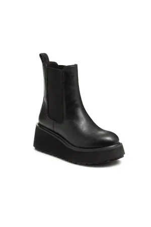 Rocket Dog Heyday Platform Booties for Women in Black | HEYDAY-BLACK