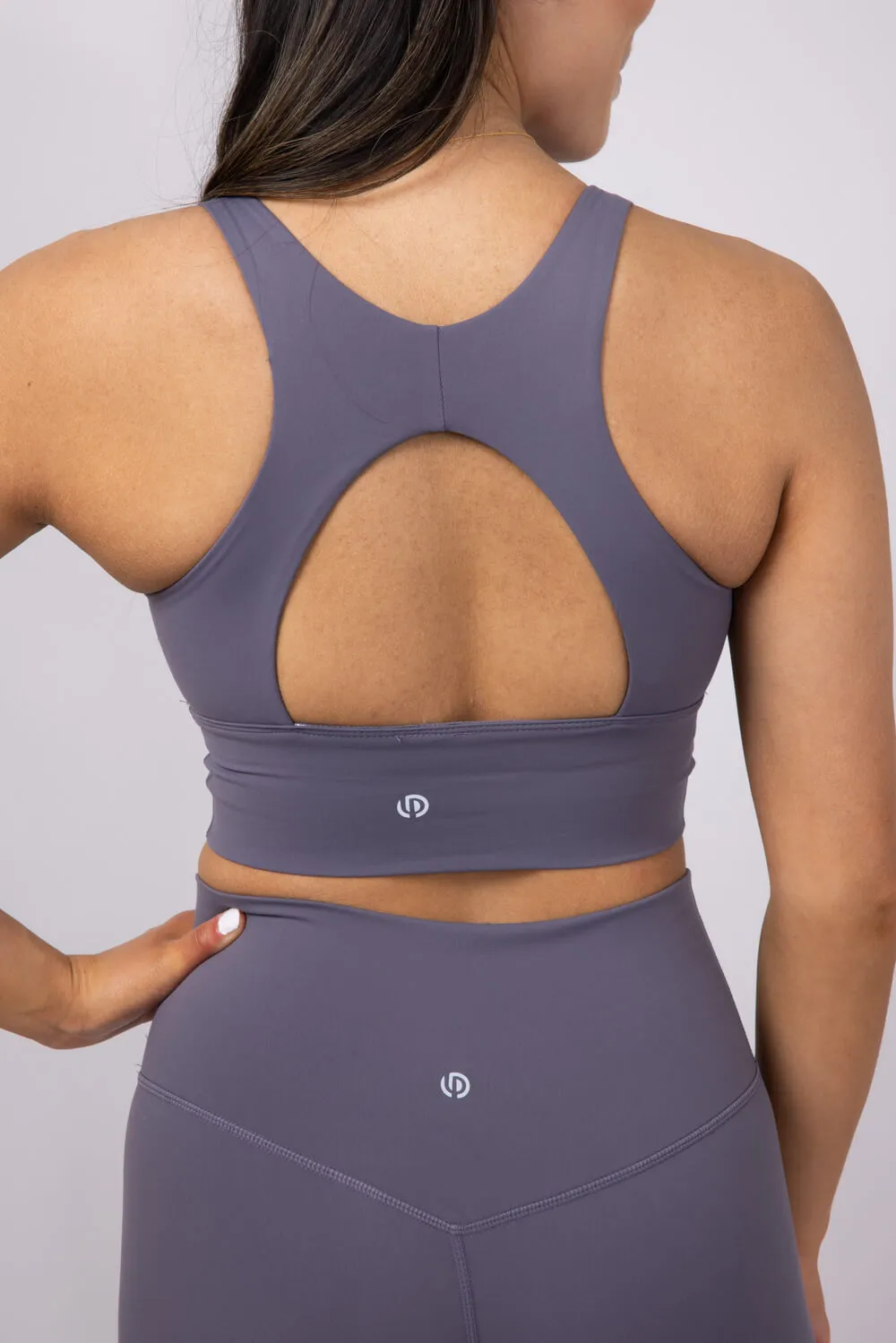 Ruched Racerback Bra for Women in Charcoal | MAYA-Y61-CHARCOAL