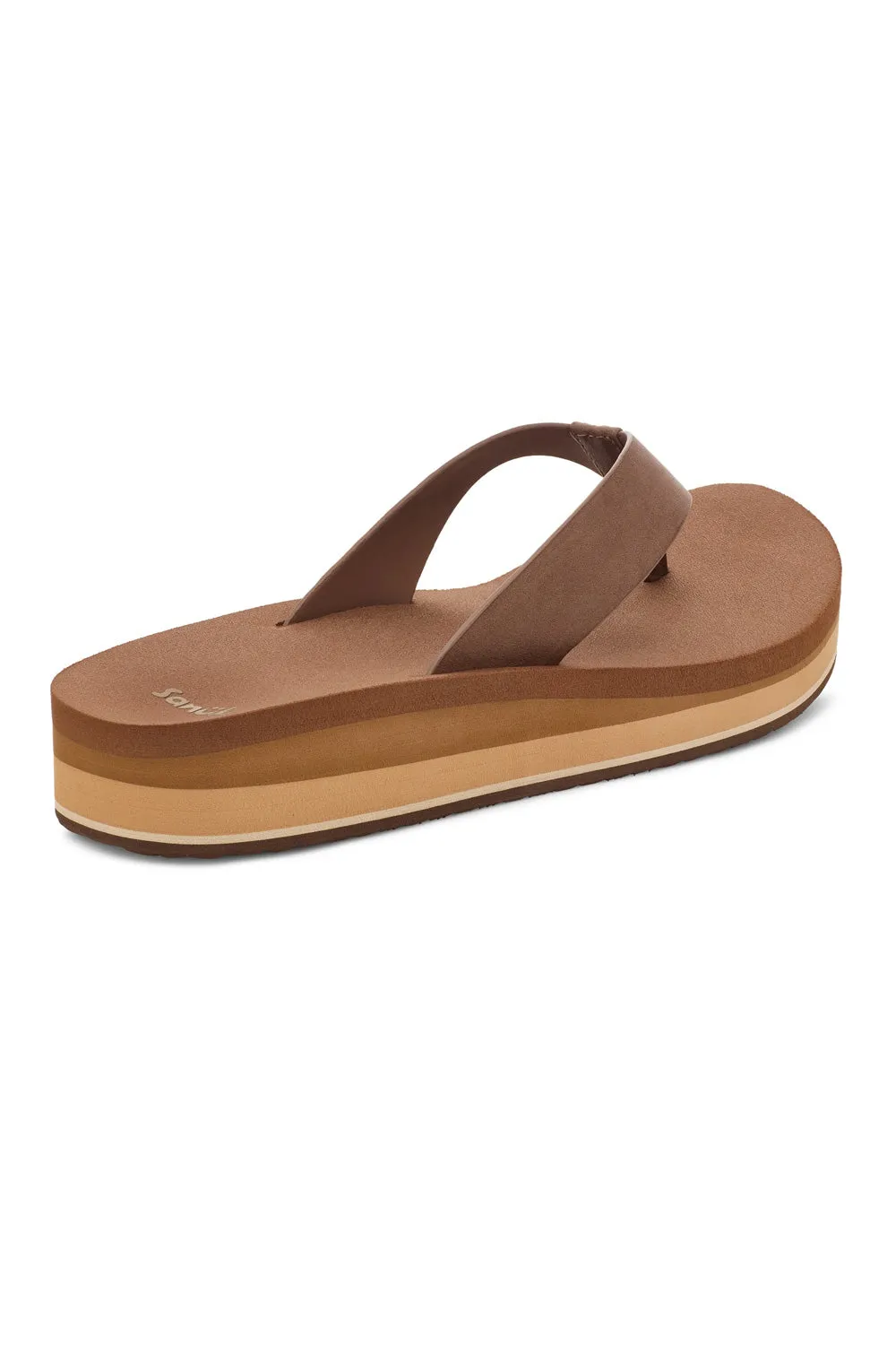 Sanuk Highland Heeled Flip Flops for Women in Brown | 1137850-BRN