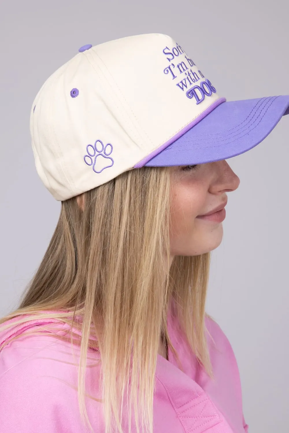 Simply Southern Embroidered Dog Hat for Women in Cream | 0125-HAT-EMB-DOG