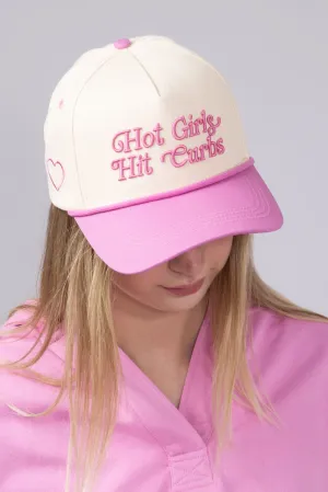 Simply Southern Embroidered Hot Girls Hit Curbs Hat for Women in Cream | 0125-HAT-EMB-HOT