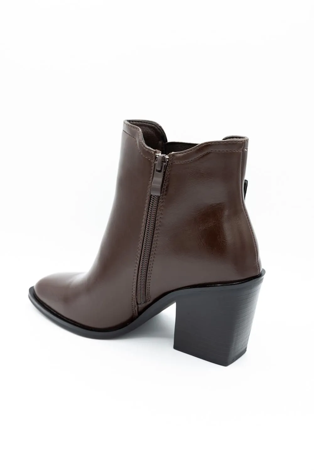 Top Moda Karen Buckle Booties for Women in Brown | KAREN-8 BROWN