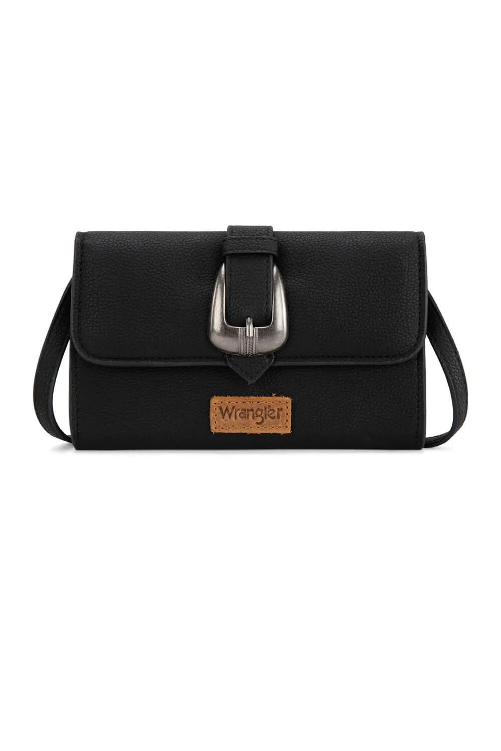 Wrangler Buckle Mini Wallet Crossbody for Women in Black | WG168-W012-BK
