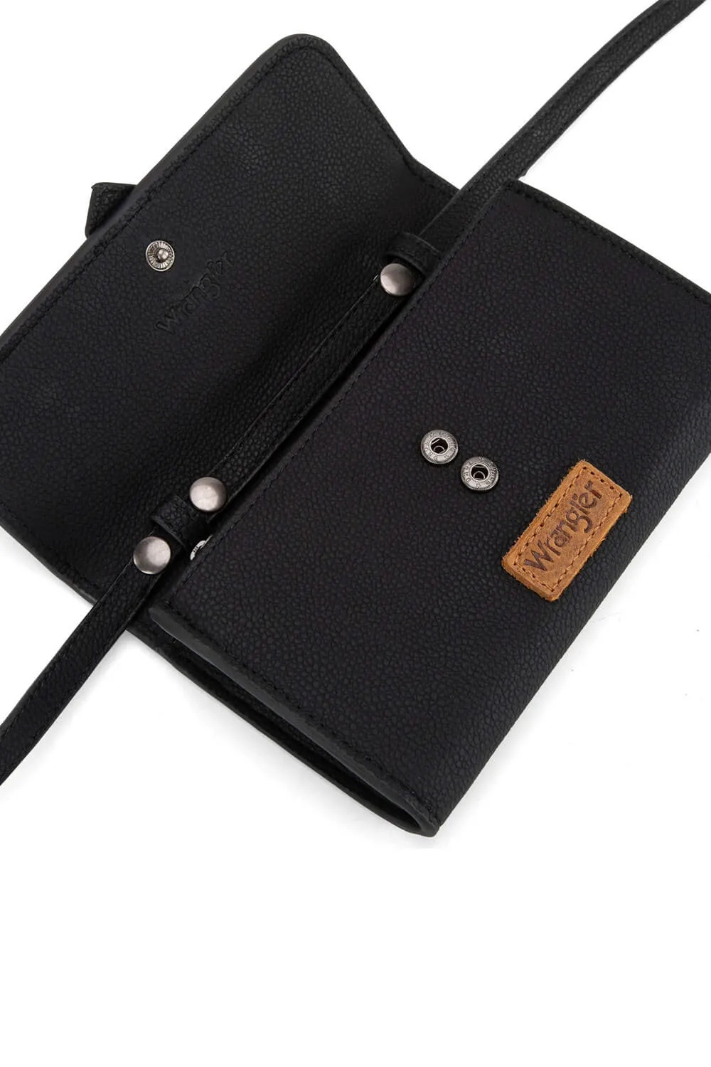 Wrangler Buckle Mini Wallet Crossbody for Women in Black | WG168-W012-BK