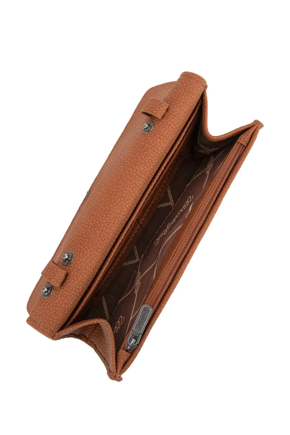 Wrangler Buckle Mini Wallet Crossbody for Women in Brown | WG168-W012-BR