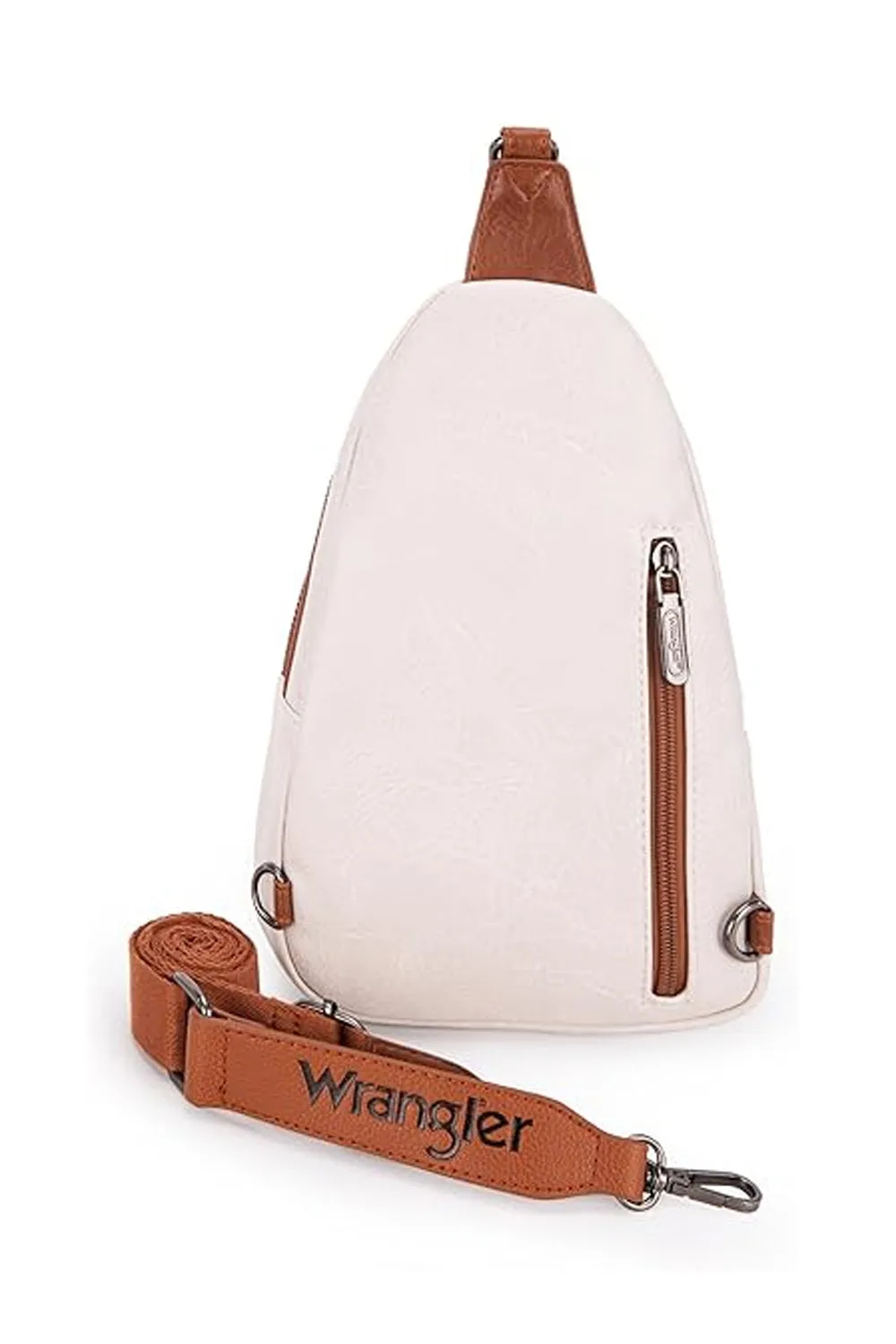 Wrangler Dual Zippered Crossbody Sling Bag for Women in Beige | WG87-227-BG