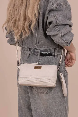 Wrangler Vegan Leather Mini Crossbody Purse for Women in Beige | WG186-1812-BG